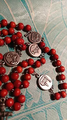  27 Pope Paul Basilica Vintage Rosary Beads Wood S Paulo Pietro Maria Giovanni.  • $14.99