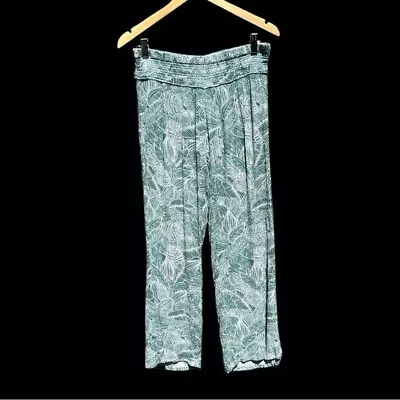 🌻O'Neill Johnny Green & White Printed Soft Flare Leg Pants Size XL • $25