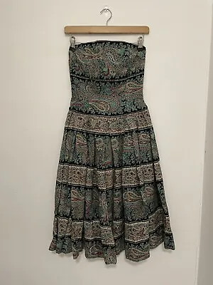Horrockses Paisley Strapless Dress Vintage 14 • £195