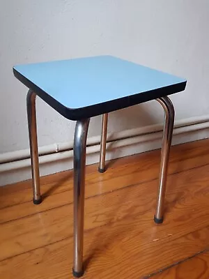 Blue Chrome & Formica Stool • $31.91