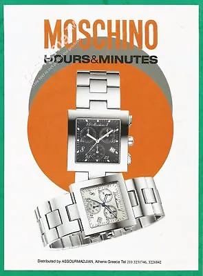 MOSCHINO Hours & Minutes Watch Print Ad • $9.75