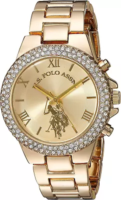 U.S. Polo Assn. Women's Gold-Tone Analog-Quartz Watch With Alloy Strap 8 • $28.73