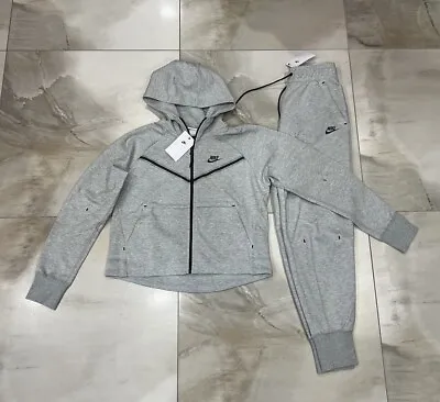 Nike Sportswear Tech Fleece Grey Pants Hoodie Tracksuit Set Womens Size Small ✅ • $160