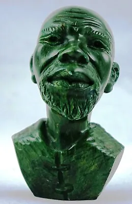 Verdite Africa Shona Tribe Stone BUST Of Man Carving Sculpture Zimbabwe 6 • $39.99