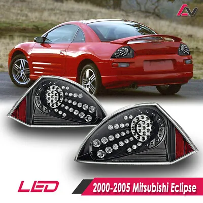 LED Tail Lights For 2000-2005 Mitsubishi Eclipse Black Clear Rear Brake Lamps • $99.99