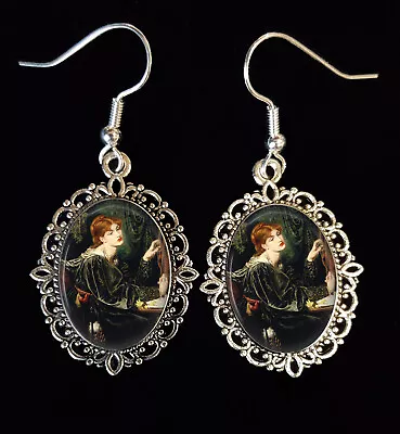 Rossetti Verona Veronese  Antique Silver Drop Earrings Pre-Raphaelite • $18.89