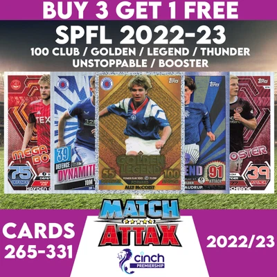 £1.75 • Buy MATCH ATTAX  - TOPPS - SPFL - 2022/2023 - 100 Club/ Legend/ Booster  #265 - #331