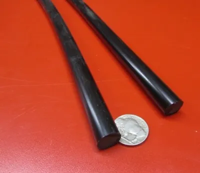 Polyurethane Round Rod 0.500  Diameter X 36  Length Black 60A 2 Units • $169.76