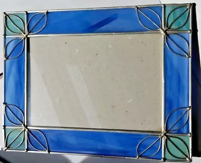 Malden Blue Purple Pewter Stained Art Glass Photo Picture Frame For 4 X 6 Photo  • $12