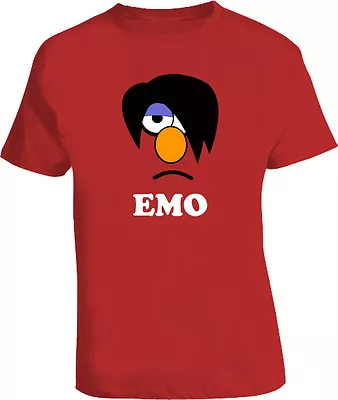 Elmo Emo Funny Face Sesame St Joke Cool NEW Red T Shirt • $19.99