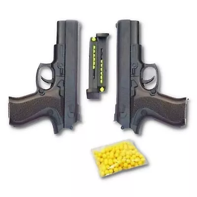 Toy Gun Pistol Black For Kids With 8 Round Reload And 6 Mm Plastic BB Pack 4 • $55.10