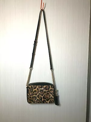 Michael Kors Ginny Leopard Calf Hair Small Cross Body Shoulder Bag SUPERB • $149.99