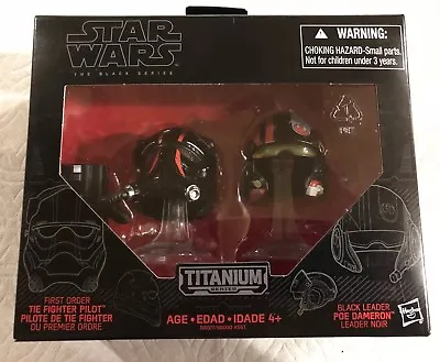 Star Wars Black Titanium Series Tie Fighter Pilot & Poe Dameron Helmets ESB NEW! • $27.39