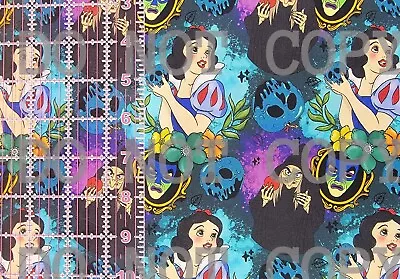 Custom 100% Cotton Woven Disney Princess Snow White Seven Dwarfs Movie 1/4 Yard • $9.99