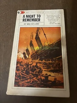 A Night To Remember Walter Lord 1964 Printing Vintage Paperback Titanic  • £3.95