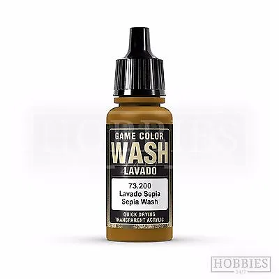 Vallejo Game Colour Wash Model Washes Paints Fantasy Airbrush Colours Spray 17ml • £4.65