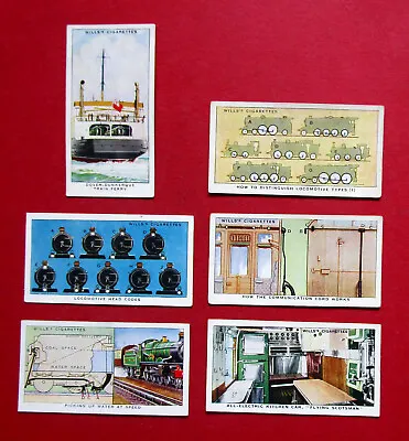 Wills  six Vintage  1938 Cigarette Cards   Railway Equipment  20-21-23-25-28-31 • £1.49