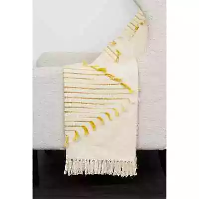THRO HOME By Marlo Lorenz 50  X 60   MACEY Embroidered Tassel Throw • $22.99