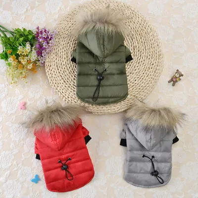 £7.96 • Buy Winter Warm Padded Dog Jacket Chihuahua Pet Hoodie Puppy Cat Clothes Outfit Coat