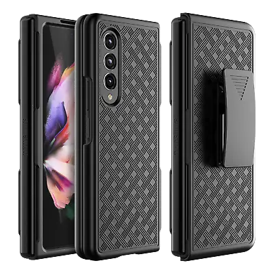 $9.79 • Buy For Samsung Galaxy Z Fold 3/Fold4 5G Belt Clip Holster Case With Kickstand Cover
