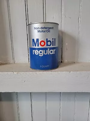 Vintage Mobil Regular Non-detergent Motor Oil 1 Quart Can - Sae 30 Weight Oil  • $25