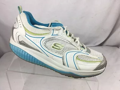 Skechers Shape-Ups XF Accelerators Women's Sz 8.5 Walking 12320 White Gray Green • $15.59