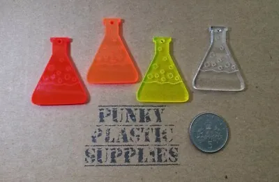 3x Conical Flask Lab Laser Cut Acrylic Charms/ Cabochons/ Jewellery Making • £2