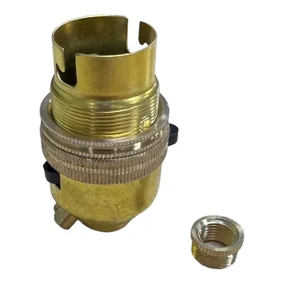 £6.85 • Buy Jeani Brass Lamp Holder Switched Bayonet BC Bulb Holder 1/2  & 10mm Reducer