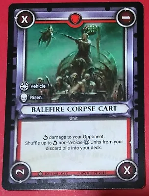 Warhammer Age Of Sigma Champions COMMON FOIL Card BALEFIRE CORPSE CART Unused • $2.51