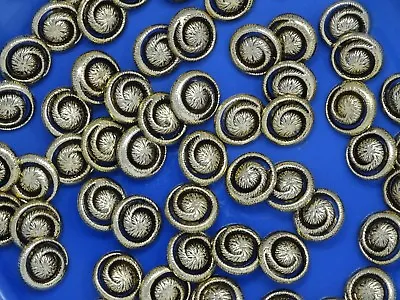 Vintage Rams Horn Swirl Gold And Black Shank Buttons 21mm Lot Of 6 B97 -6 • $3.99