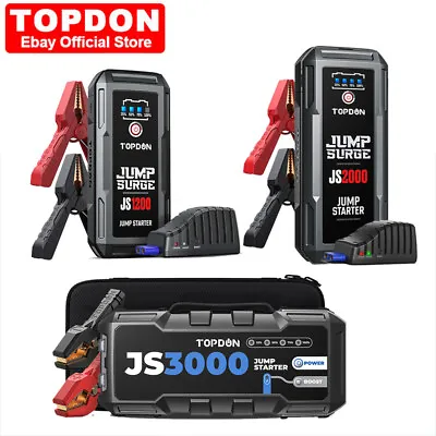 TOPDON Car Jump Starter Booster Jumper Box Power Bank Portable 12V 2000A 3000A • $99.99