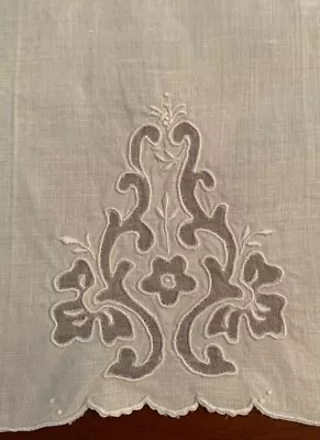 Vintage Madeira White Linen Organdy Floral Scroll Cocktail Napkins Set Of 6 • $18.99