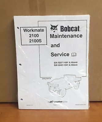 Bobcat 2100 2100S Utility Vehicle Service Manual Shop Repair Book # 6901987 • $31.15