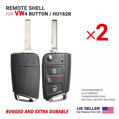 2X Flip Remote Key Shell Case With Flip Blade HU162R For VW 4 Button  • $17.95