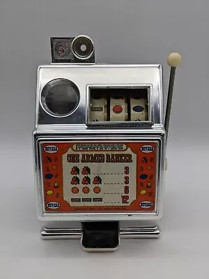 Vintage Medley One Armed Banker Slot Machine Toy Reno Nevada 5¢ Slot *READ* • $29.94