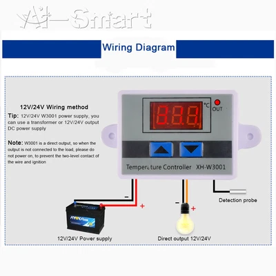 £3.59 • Buy Digital LED Temperature Controller Thermostat Control Switch Probe 12/24/220V