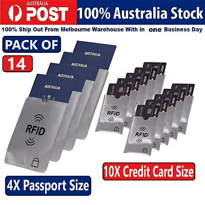 $3.83 • Buy 14X RFID Blocking Sleeve Secure Passport Credit Card ID Protector Anti Scan Safe