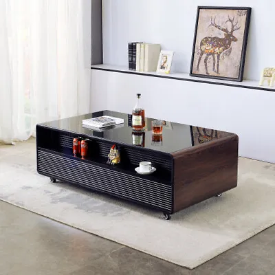 50.98 In Smart Table Fridge Multifunctional Coffee Table Tempered Glass Wood • $1999