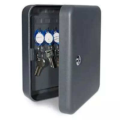 Wall Mount Key Box - 48 Keys Cabinet Organizer With Lock - Metal Storage Hold... • $31.52