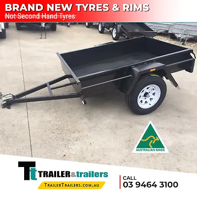 7x5 MEDIUM DUTY BOX TRAILER SALE | FIXED FRONT | CHECKER PLATE FLOOR | NEW TYRES • $1355