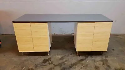 7' Lab Bench Table W/ 2 Storage Cabinets Wood W/ Counter Top • $770