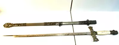 Vtg Masonic Ceremony Sword Frank S. Masten By M.C. LILLEY & Co. Columbus Ohio • £170.30