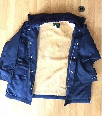 Winter Jacket | Blue | Large | Faux Fur Inner And Collar Lining • £19.99
