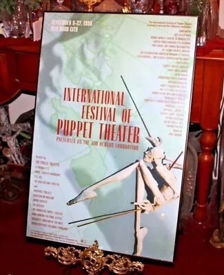 International Festival Of Puppet Theater Poster Framed Sept 1998 NYC Jim Henson • $199.99