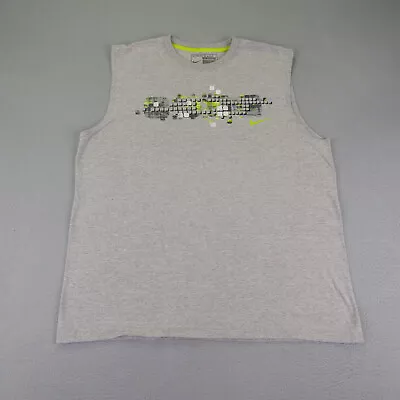 Nike Shirt Mens Extra Large Gray Sleeveless Tank Top Athletic Workout Muscle Y2K • $14.98