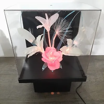 Vintage Fiber Optic Flower Color Changing Light Lamp Box Works Retro  • $29