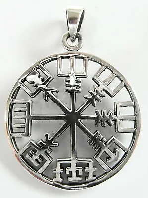 Sterling Silver 925  Vegvisir  Asatru  Compass Celtic  Pendant    !!     New  !! • $21.12