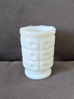 Vintage  Toothpick Holder White Milk Glass Bullseye Pattern • $20