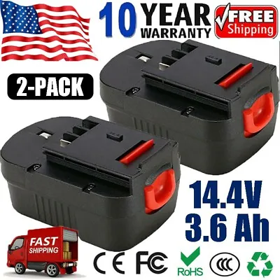 2 Pack 14.4 Volt 3.6Ah Ni-Mh Battery For Black And Decker HPB14 FSB14 A144 US • $28