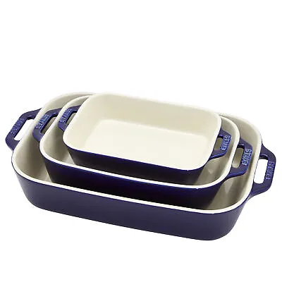 STAUB Ceramics 3-pc Rectangular Baking Dish Set • $99.95